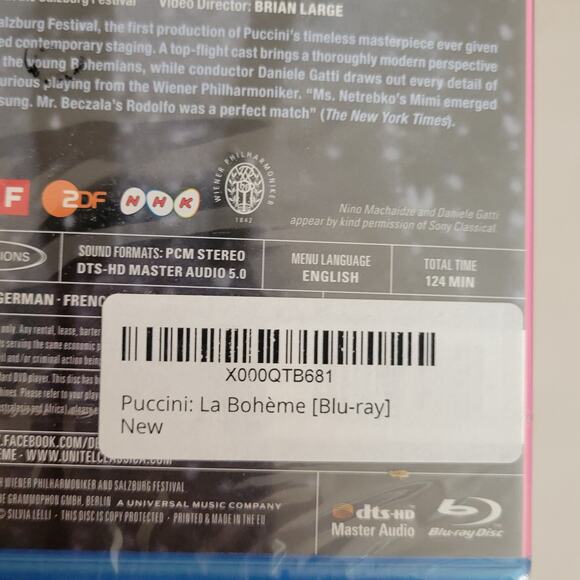 PUCCINI La Boheme Blu-ray Anna Netrebko Piotr Beczala, Nino Machaidze New sealed - Picture 6 of 6